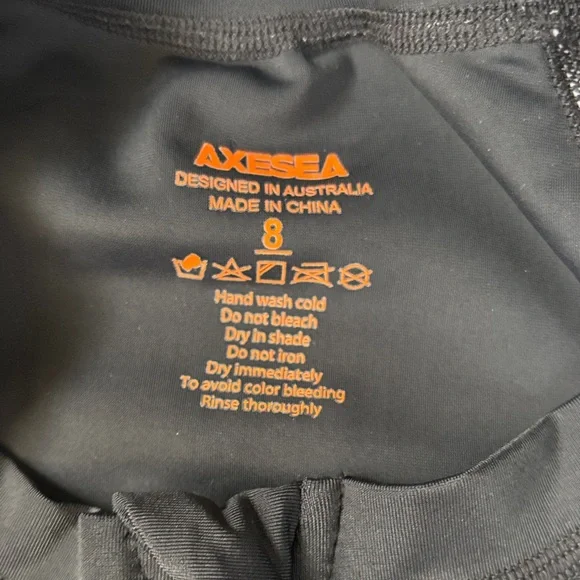 Axesea Black and Multicolor Swimsuit SZ 8 - Picture 4 of 5